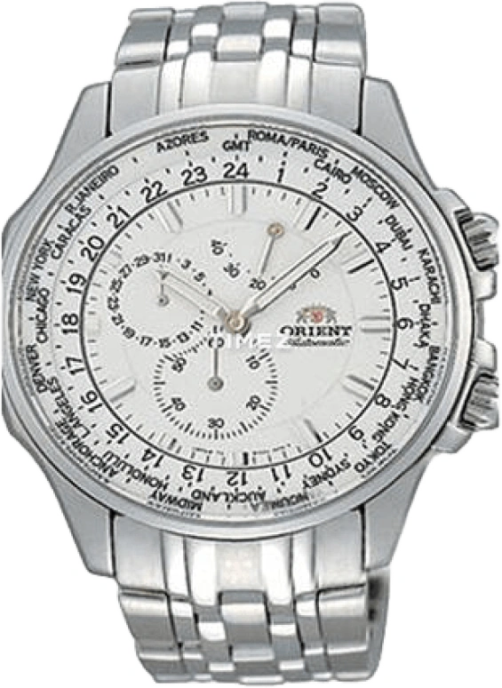 Orient,Sports 0mm,0mm,Stainless Steel,Silver White,Automatic,Day,Power Reserve Indicator,World Time,SEY04003W0