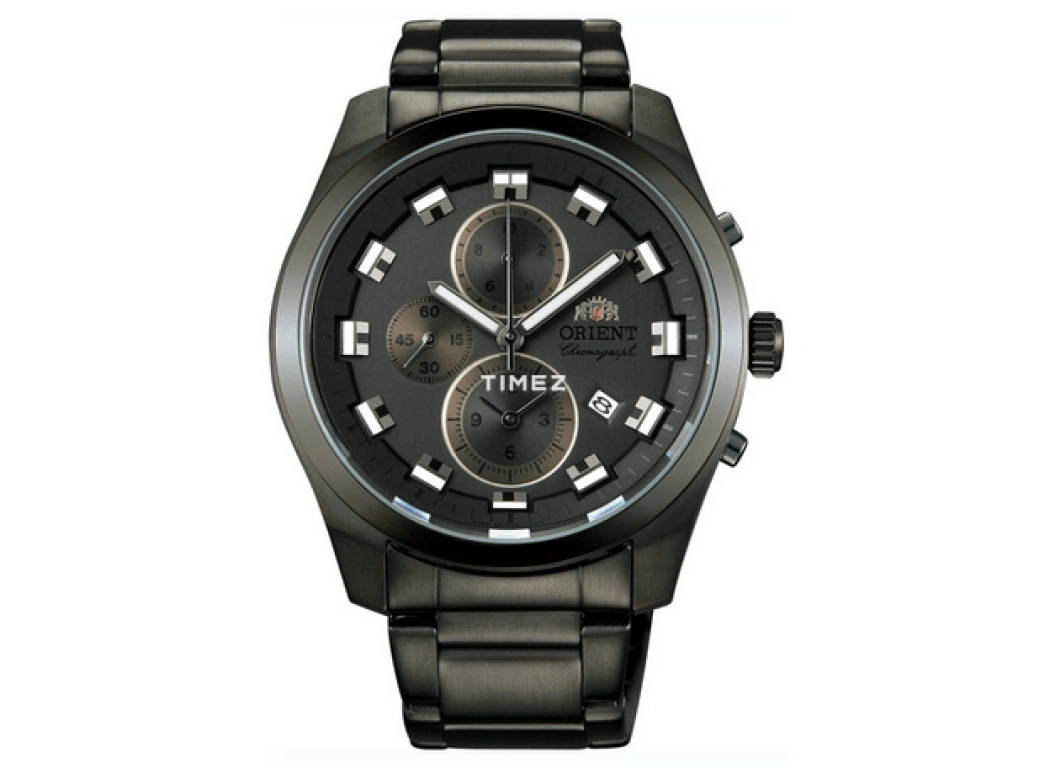 Orient,Revival 43mm,43mm,Stainless Steel,Black,Quartz,Chronograph,Day,TT0U001B