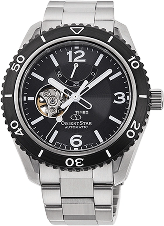 Orient,Sports 43.20mm,43.20mm,Stainless Steel,Black,Handwound,Power Reserve Indicator,Sapphire,RE,RE-AT0101B00B