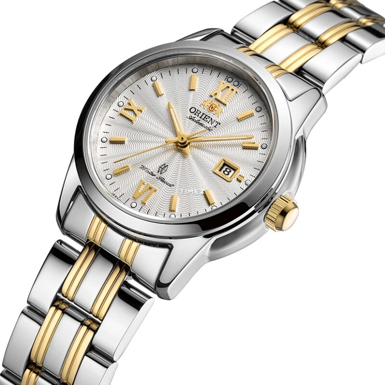 Orient,Other 29mm,29mm,Stainless Steel,Silver White,Handwound,Day,Sapphire,Crystal Glass,SNR1L001W0