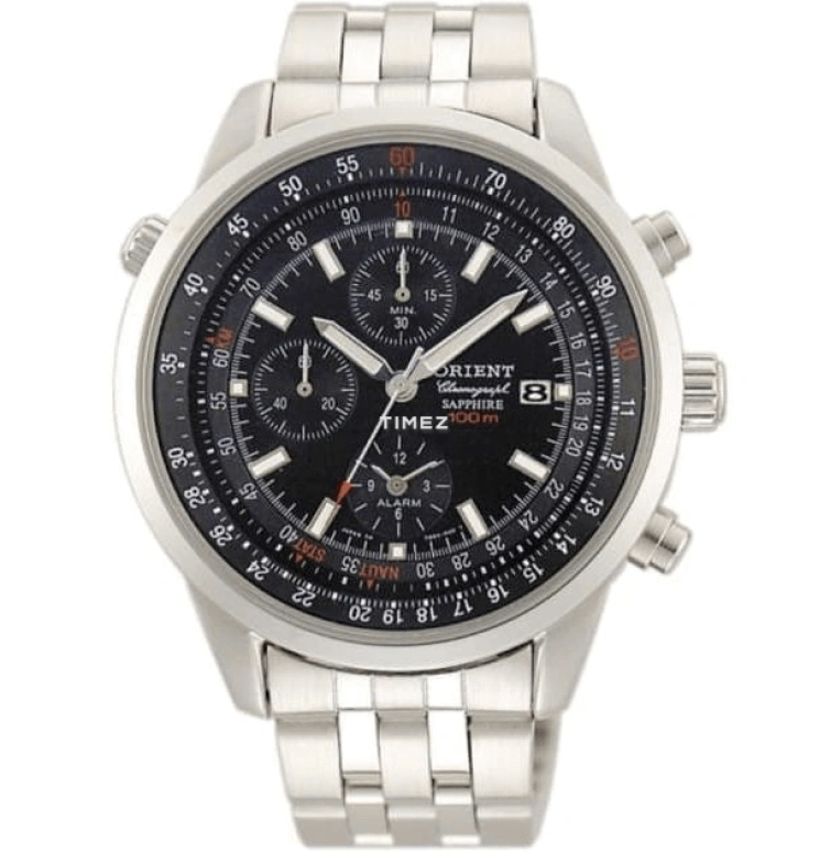Orient,Sports 43mm,43mm,Stainless Steel,Blue,Quartz,Chronograph,Day,TD09001B