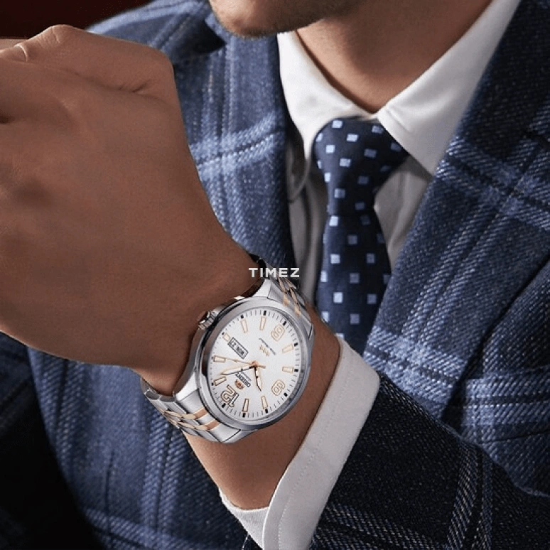 Orient,Other 42mm,42mm,Stainless Steel,White,Automatic,Date,Day,SAB0B005WB