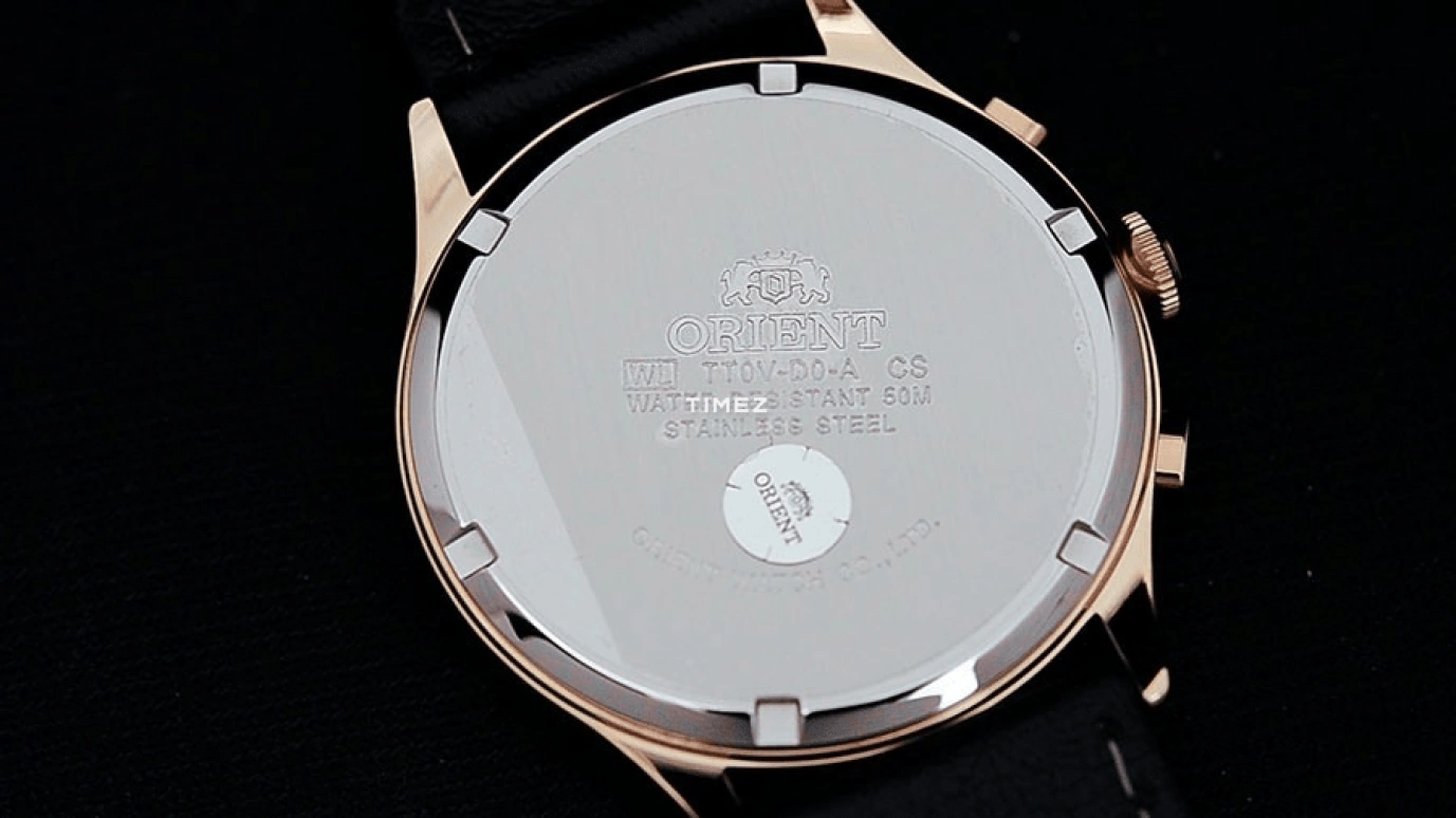 Orient,Classic 42.60mm,42.60mm,Stainless Steel,Rose Gold,Black,Quartz,Chronograph,Date,Day,TT0V001B