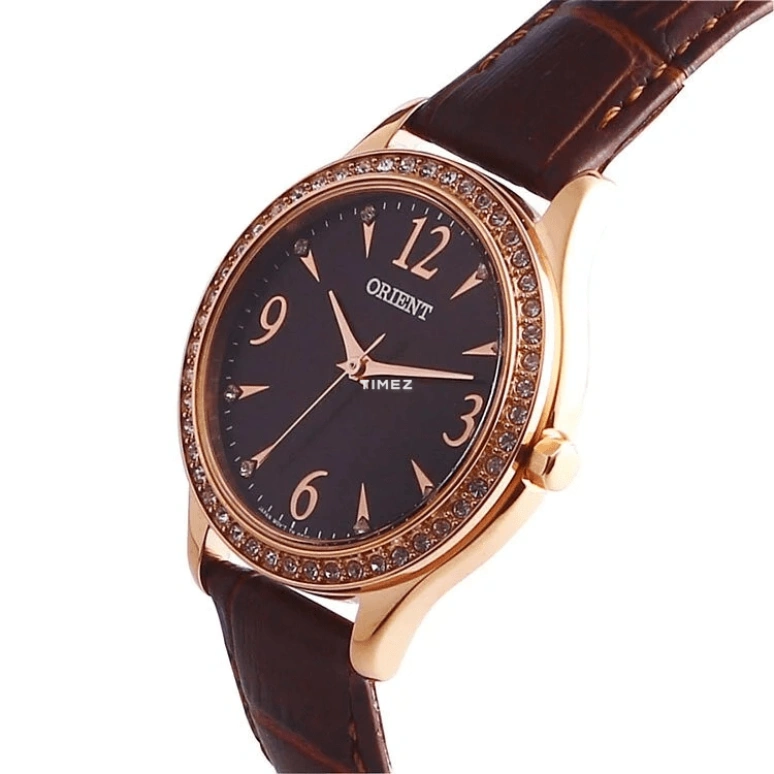 Orient,Classic 30.30mm,30.30mm,Stainless Steel,Coffee,Quartz,Hardlex,Glass,Round,FQC10004T