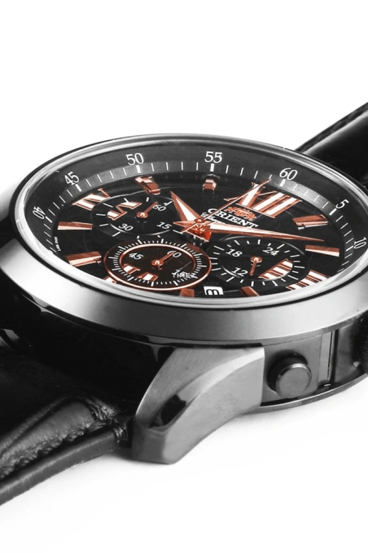 Orient,Sports 44mm,44mm,Stainless Steel,Black,Quartz,Chronograph,Day,TW04005B