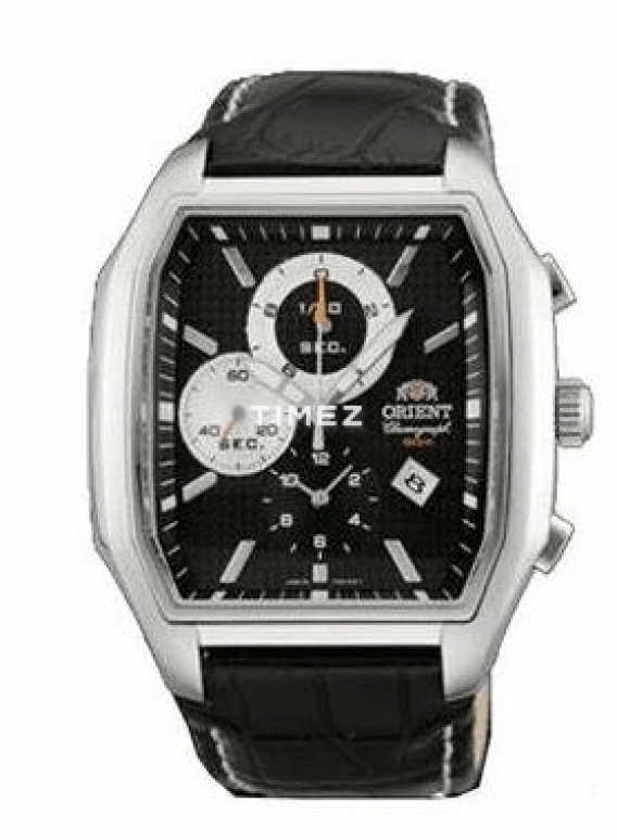 Orient,Sports 38.70x39.40mm,38.70x39.40mm,Stainless Steel,Black,Quartz,Chronograph,Month,Day,CTTAD002B