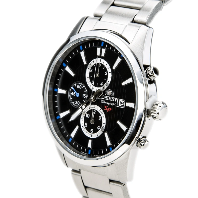 Orient,Other 43mm,43mm,Stainless Steel,Black,Quartz,Chronograph,Day,STT12003B0
