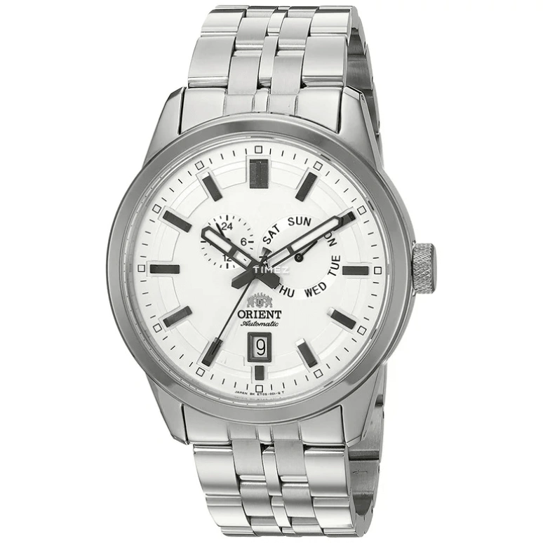 Orient,Other 42mm,42mm,Stainless Steel,White,Automatic,Date,Day,Dule Time,SET0S002W0