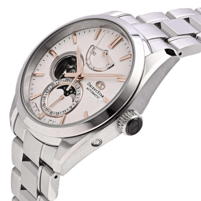Orient,STAR 41mm,41mm,Stainless Steel,White,Handwound,Moonphase,Day,Power Reserve Indicator,RE,RE-AY0003S00B
