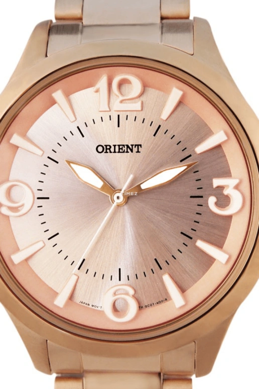 Orient,Other 38.50mm,38.50mm,Stainless Steel,Rose Gold,Quartz,Glass,Round,FQC0T001Z