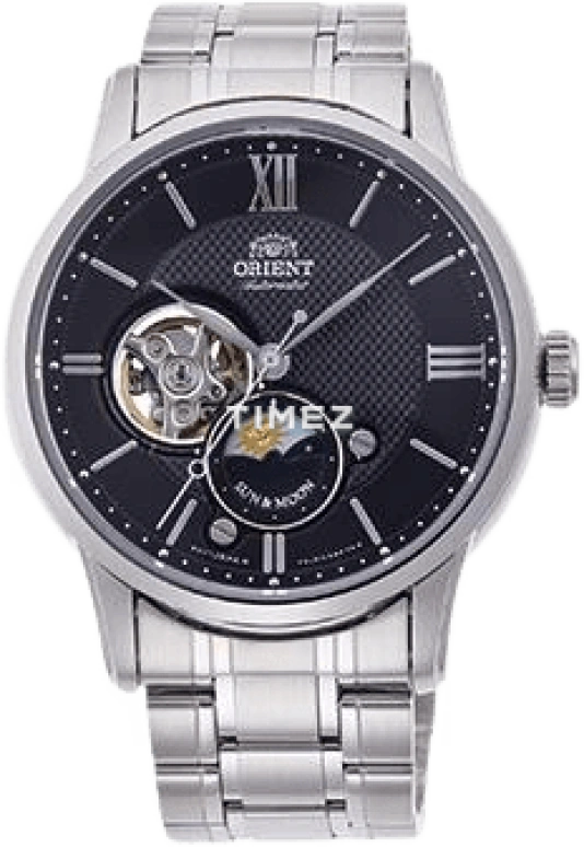 Orient,Classic 42mm,42mm,Stainless Steel,Black,Automatic,Moonphase,Day / Night Indication,RA,RA-AS0002B