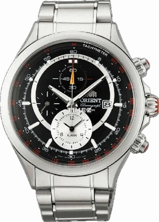 Orient,Sports 45.30mm,45.30mm,Stainless Steel,Black,Quartz,Chronograph,Day,Alarm,CTD0T005B