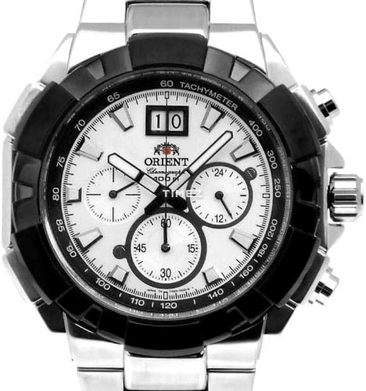 Orient,Sports 45.20mm,45.20mm,Stainless Steel,White,Quartz,Chronograph,Day,Big Date,STV00002W0