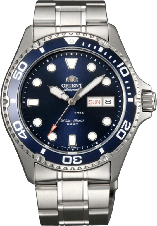 Orient,Other 41.50mm,41.50mm,Stainless Steel,Blue,Automatic,Date,Day,FAA02005D