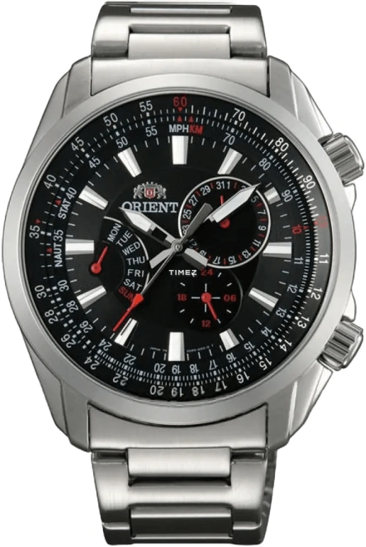 Orient,Sports 43.50mm,43.50mm,Stainless Steel,Black,Quartz,Date,Day,UU09003B