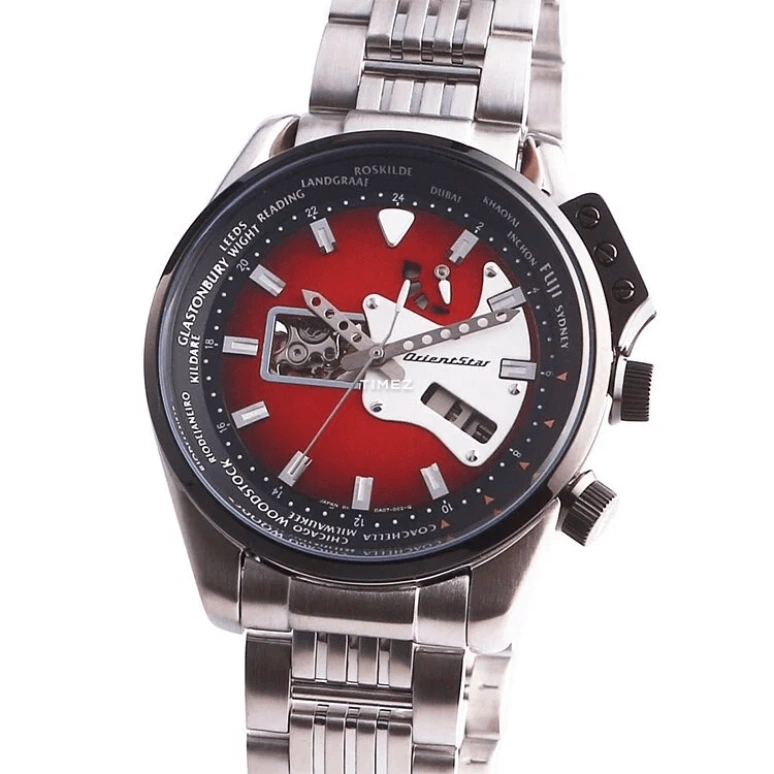 Orient,Revival 44.50mm,44.50mm,Stainless Steel,Red,Handwound,Power Reserve Indicator,Sapphire,Crystal Glass,WZ0171DA