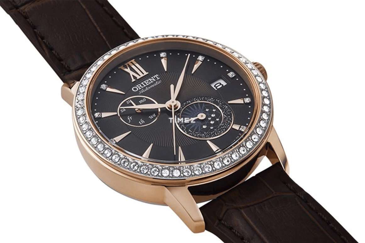 Orient,Other 36.50mm,36.50mm,Stainless Steel,Coffee,Automatic,Handwound,Moonphase,Date,Day,RA,RA-AK0005Y