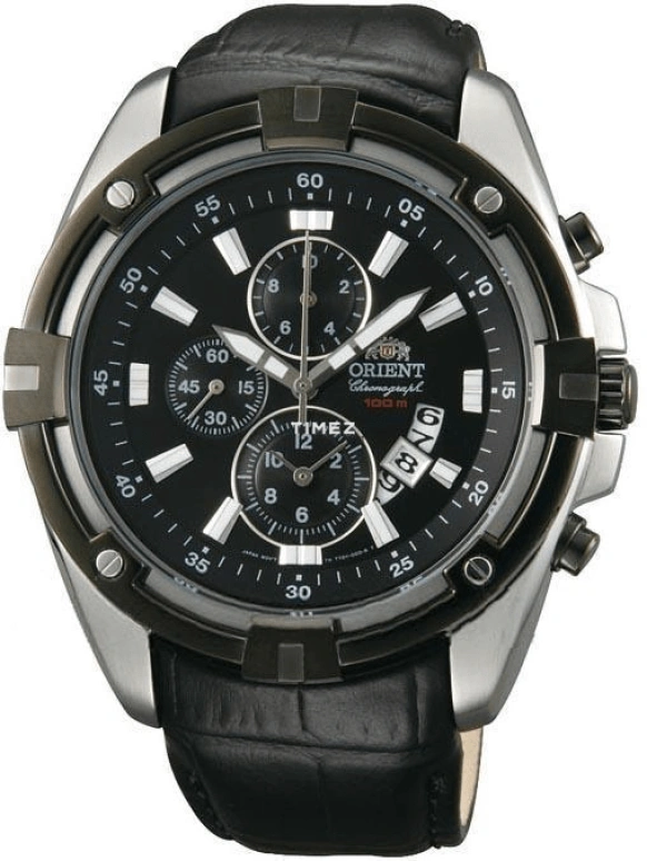Orient,Sports 48mm,48mm,Stainless Steel,Black,Quartz,Chronograph,Day,TT0Y006B