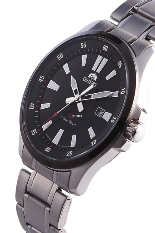Orient,Sports 42mm,42mm,Stainless Steel,Black,Quartz,Day,Sapphire,Crystal Glass,FUNE1001B