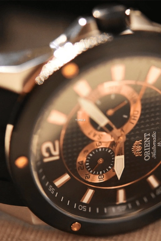 Orient,Other 46mm,46mm,Stainless Steel,Black,Automatic,Date,Day,Dule Time,FET0H002B