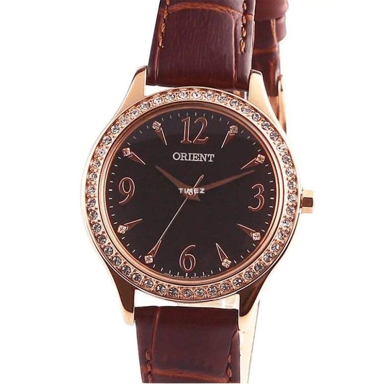Orient,Classic 30.30mm,30.30mm,Stainless Steel,Coffee,Quartz,Hardlex,Glass,Round,FQC10004T