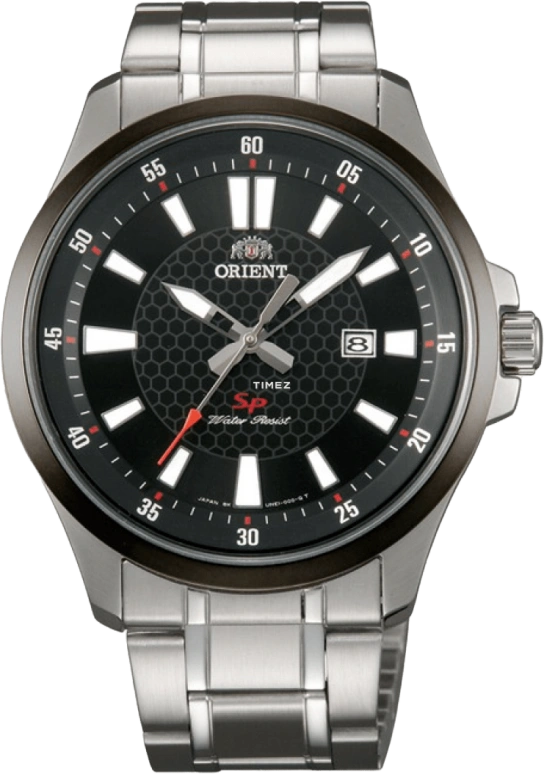 Orient,Sports 42mm,42mm,Stainless Steel,Black,Quartz,Day,Sapphire,Crystal Glass,FUNE1001B