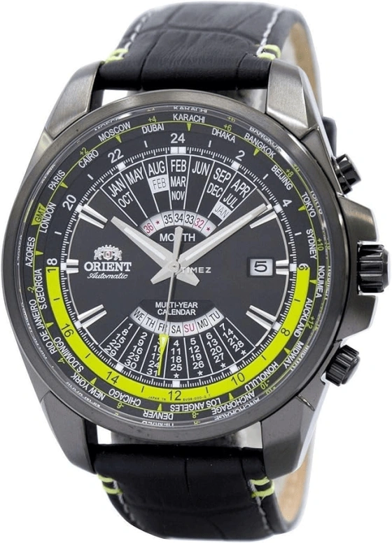Orient,Sports 45mm,45mm,Stainless Steel,Black,Automatic,Perpetual Calendar,Day,EU0B005B