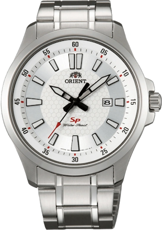Orient,Other 42mm,42mm,Stainless Steel,White,Quartz,Day,Sapphire,Crystal Glass,SUNE1004W0