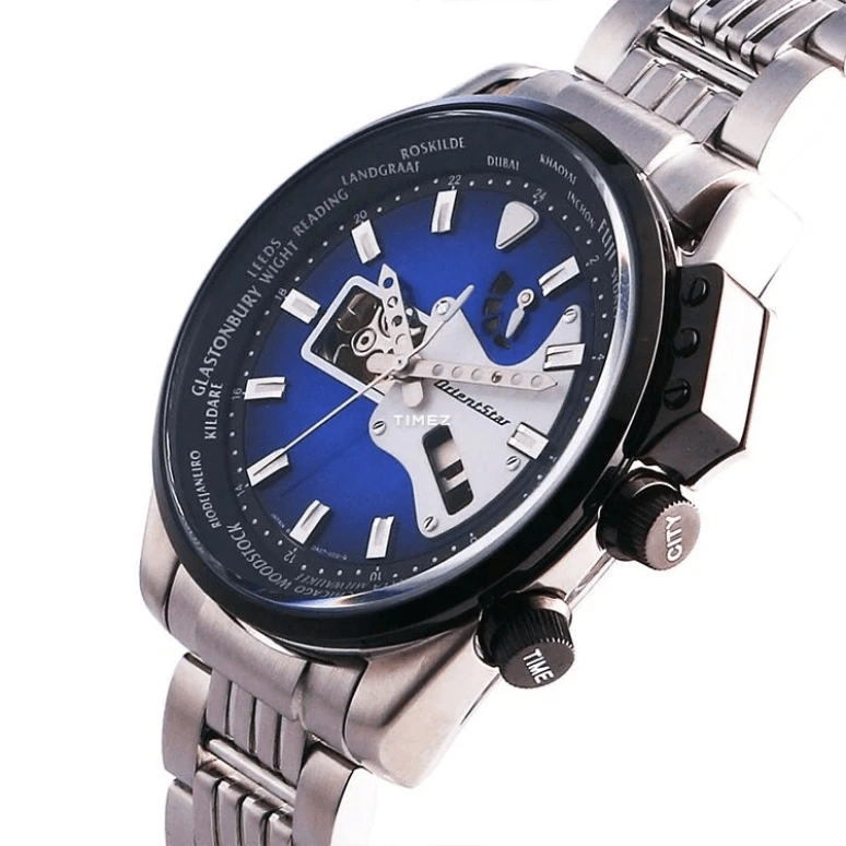 Orient,STAR 44.50mm,44.50mm,Stainless Steel,Blue,Handwound,Power Reserve Indicator,Sapphire,Crystal Glass,WZ0161DA