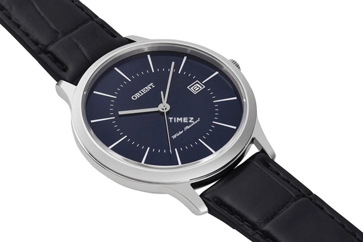 Orient,Contemporary 39mm,39mm,Stainless Steel,Blue,Quartz,Day,Glass,RF,RF-QD0005L