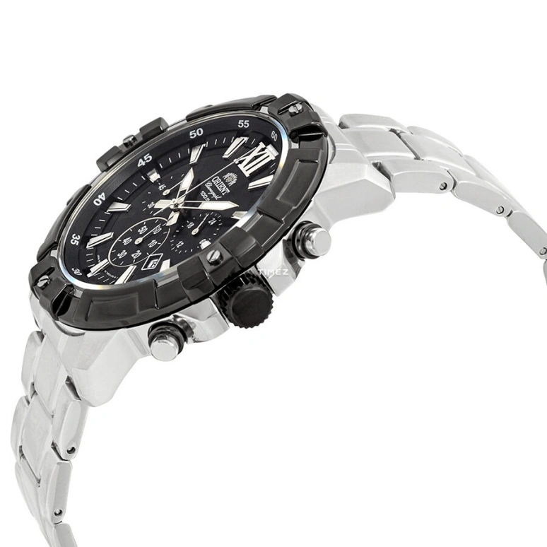 Orient,Other 47mm,47mm,Stainless Steel,Black,Quartz,Chronograph,Day,FTW03001B