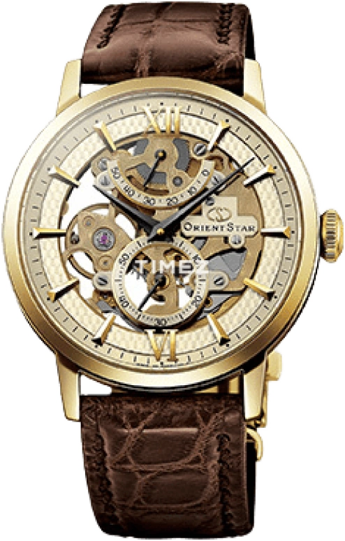 Orient,STAR 39mm,39mm,Stainless Steel,Skeleton,Cream,Handwound,Power Reserve Indicator,Sapphire,DX02001C