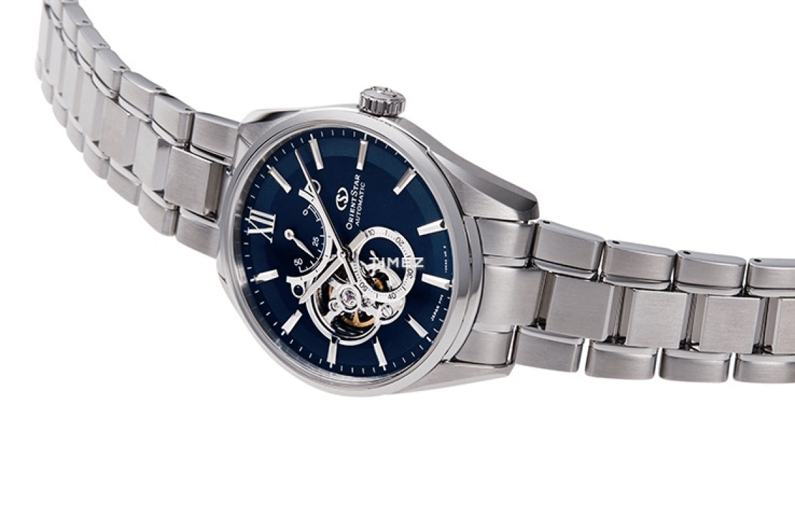Orient,Contemporary 41mm,41mm,Stainless Steel,Blue,Automatic,Handwound,Power Reserve Indicator,Sapphire,RE,RE-HJ0002L