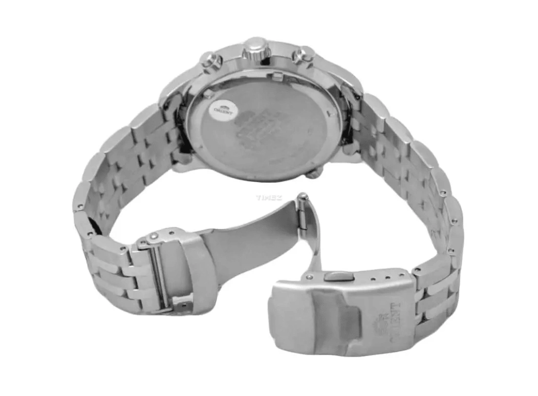 Orient,Sports 43mm,43mm,Stainless Steel,Black,Quartz,Chronograph,Day,TD09008W