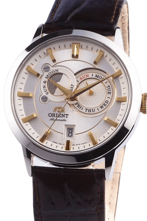Orient,Classic 41.50mm,41.50mm,Stainless Steel,Silver White,Automatic,Moonphase,Date,Day,FET0P004W