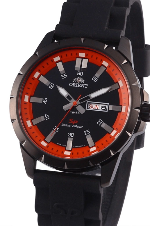 Orient,Sports 43mm,43mm,Stainless Steel,Orange,Quartz,Date,Day,FUG1X009B