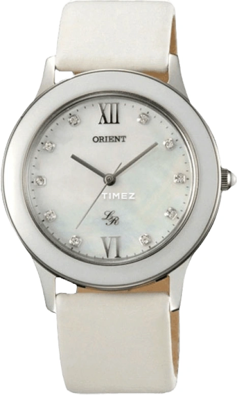 Orient,Other 37mm,37mm,Stainless Steel,Ceramic,White,Quartz,Hardlex,Glass,Round,QC0Q006W