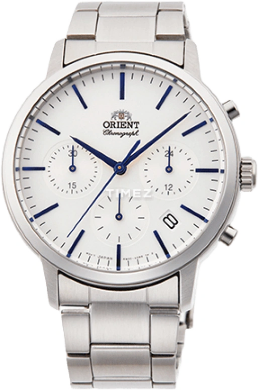Orient,Contemporary 40.40mm,40.40mm,Stainless Steel,White,Quartz,Chronograph,Day,RA,RA-KV0302S