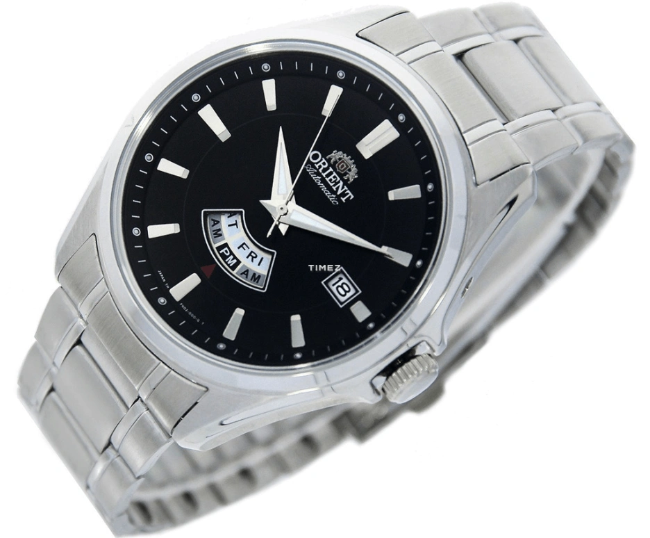 Orient,Other 42mm,42mm,Stainless Steel,Black,Automatic,Date,Day,Day / Night Indication,SFN02004BH