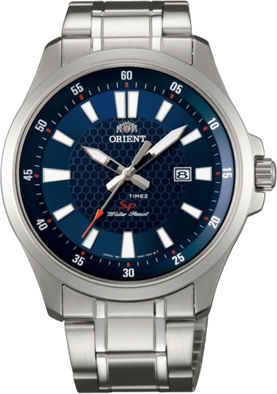 Orient,Sports 42mm,42mm,Stainless Steel,Blue,Quartz,Day,Sapphire,Crystal Glass,FUNE1003D