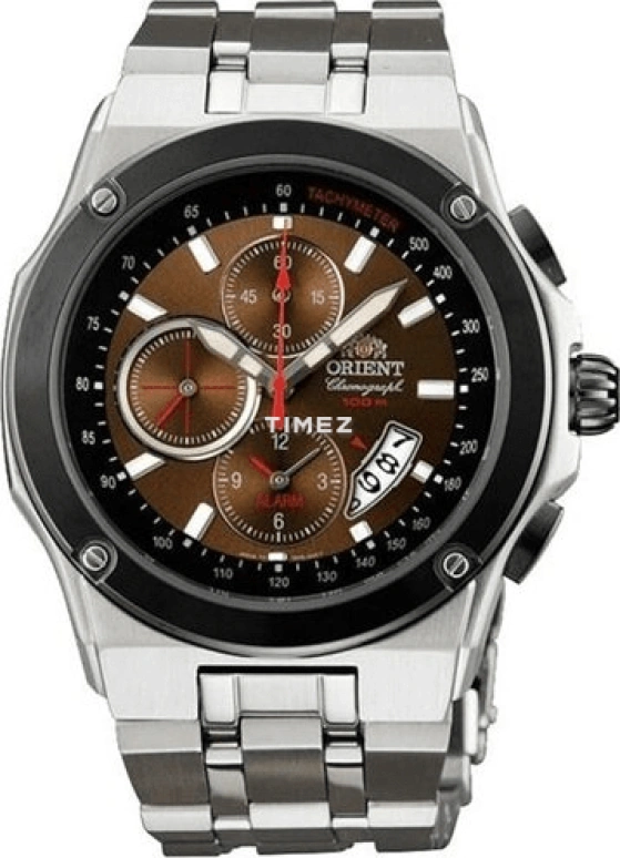 Orient,Sports 45.30mm,45.30mm,Stainless Steel,Brown,Quartz,Chronograph,Day,CTD0S003T