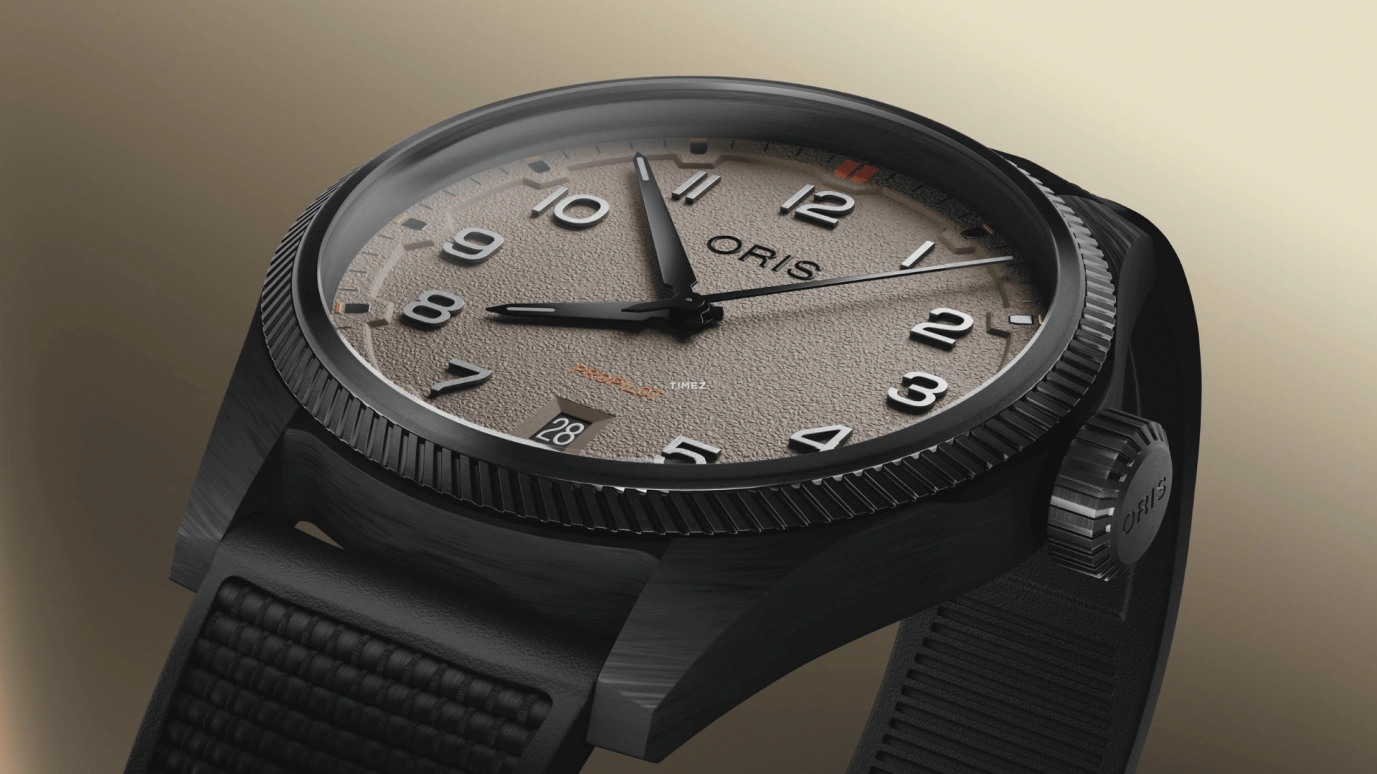 Oris,ProPilot 41mm,41mm,Carbon,Stainless Steel,Sand,Automatic,Day,41hours,01 733 7802 8766,01 733 7802 8766-07 4 20 30GLC
