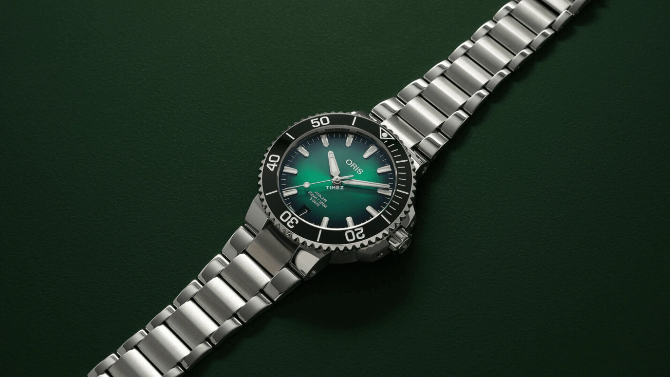 Oris,Aquis 41.50mm,41.50mm,Stainless Steel,Green,Automatic,Day,Sapphire,Crystal Glass,01 400 7769 4157,01 400 7769 4157-07 4 22 74FC