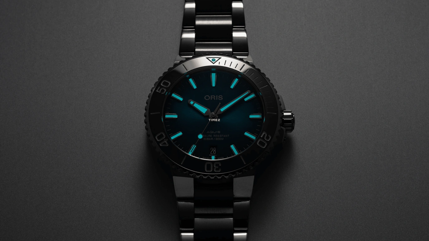 Oris,Aquis 39.50mm,39.50mm,Stainless Steel,Blue,Automatic,Day,41hours,01 733 7732 4155,01 733 7732 4155-07 8 21 05PEB