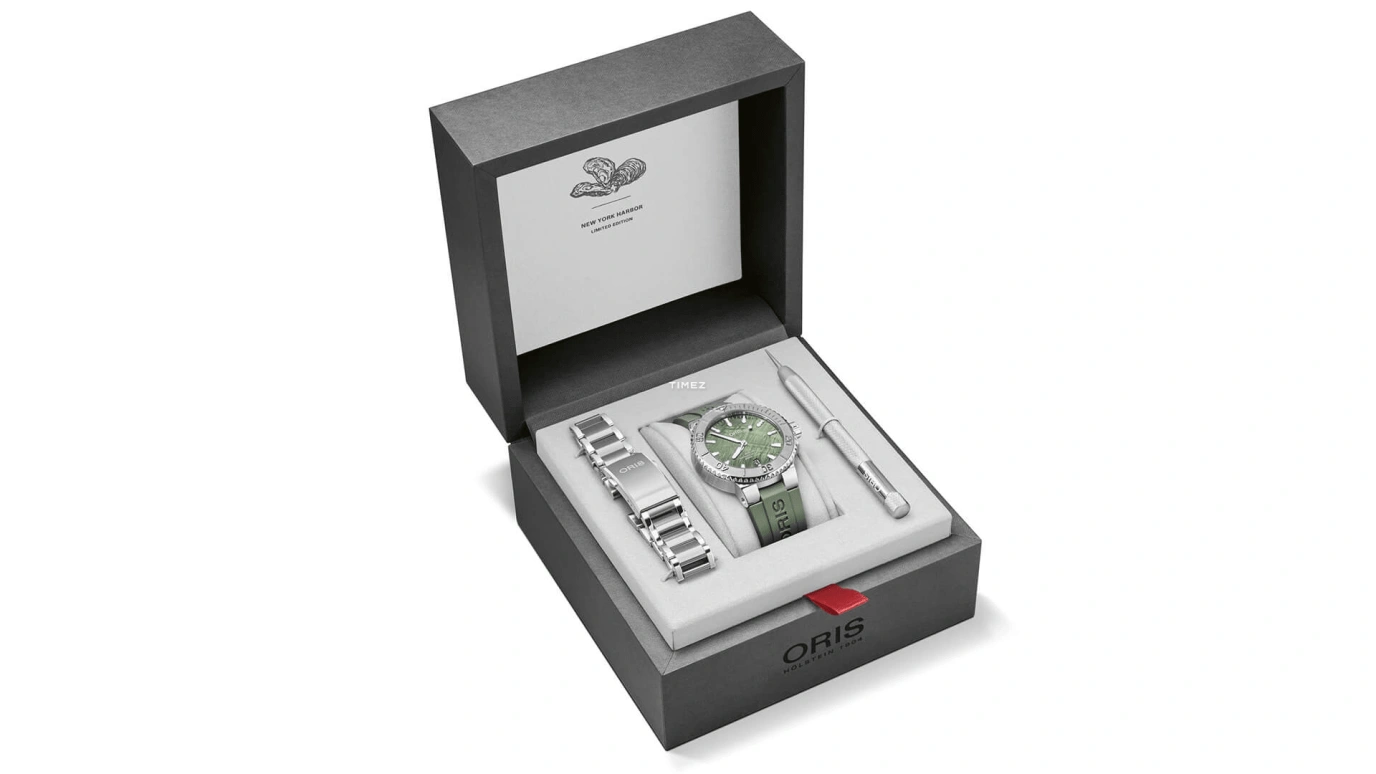 Oris,Other 41.50mm,41.50mm,Stainless Steel,Green,Automatic,Day,Sapphire,Crystal Glass,01 733 7766 4187,01 733 7766 4187-Set