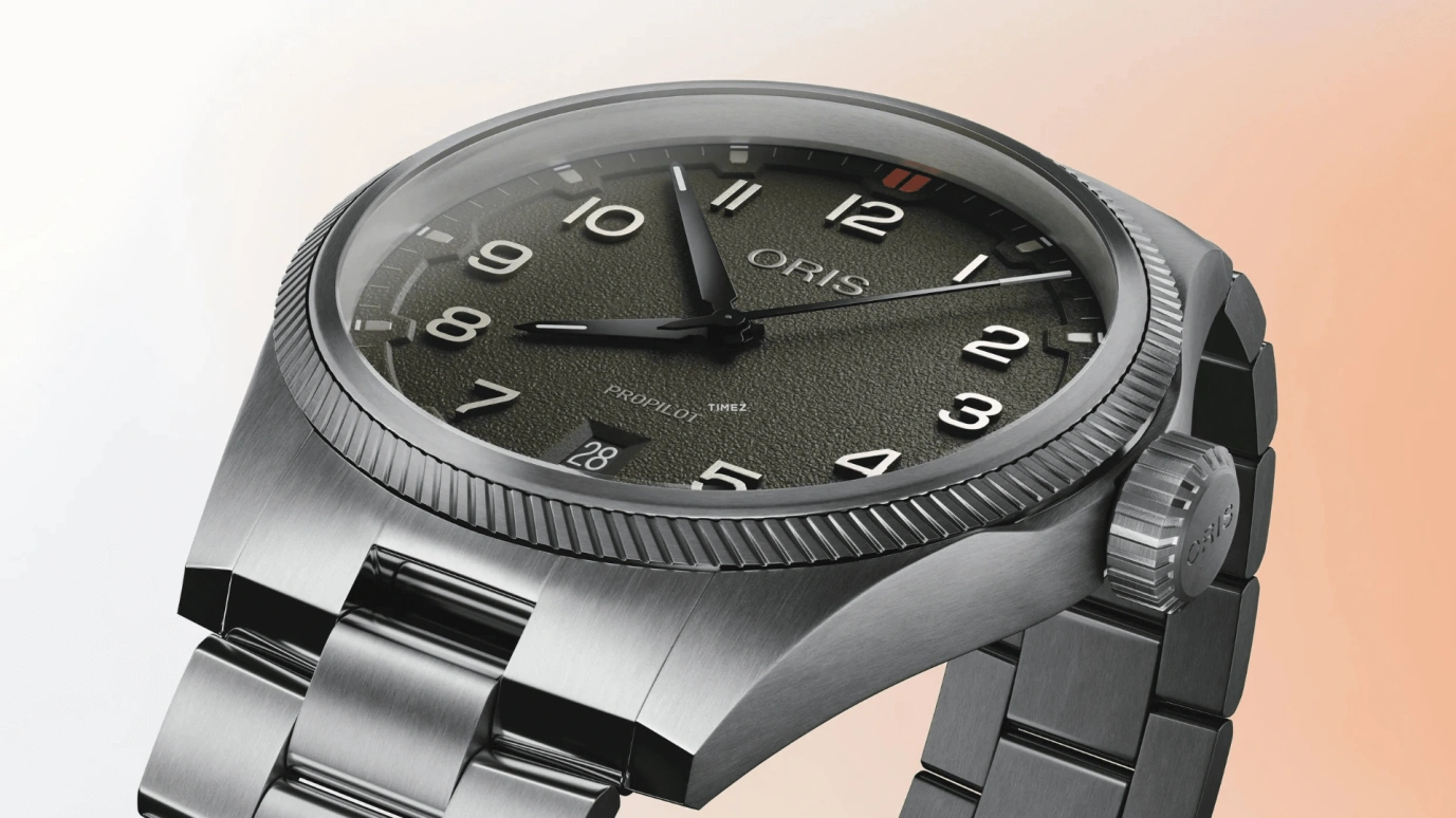 Oris,ProPilot 41mm,41mm,Stainless Steel,Green,Automatic,Day,41hours,01 733 7805 4167,01 733 7805 4167-07 8 20 04LC