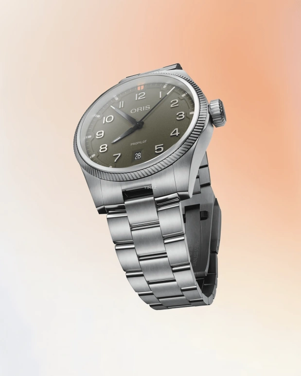 Oris,ProPilot 41mm,41mm,Stainless Steel,Green,Automatic,Day,41hours,01 733 7805 4167,01 733 7805 4167-07 8 20 04LC