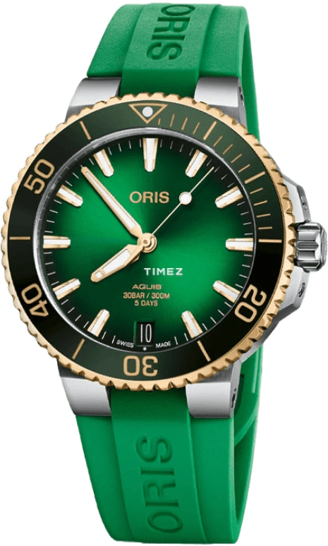 Oris,Aquis 41.50mm,41.50mm,Stainless Steel,Green,Automatic,Day,Sapphire,Crystal Glass,01 400 7769 6357,01 400 7769 6357-07 4 22 77FC
