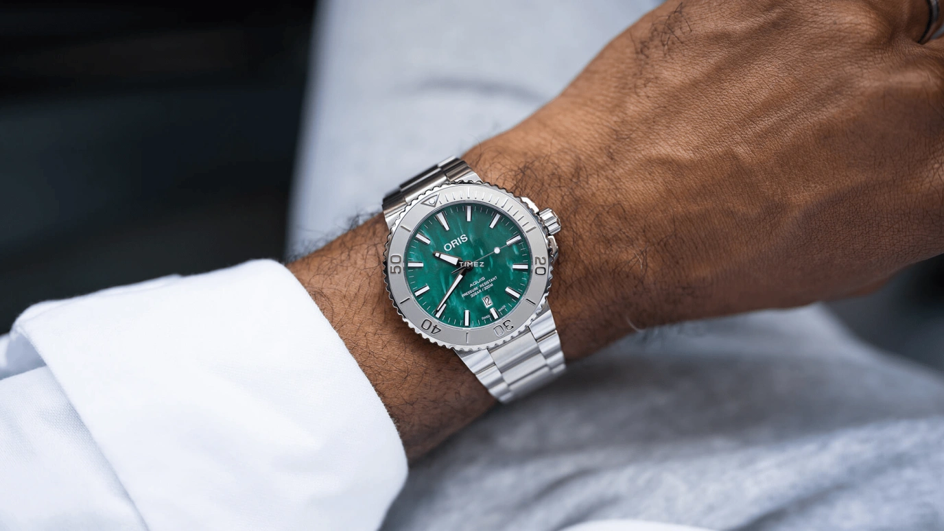 Oris,Aquis 43.50mm,43.50mm,Stainless Steel,Green,Automatic,Day,41hours,01 733 7730 4137,01 733 7730 4137-07 8 24 05PEB