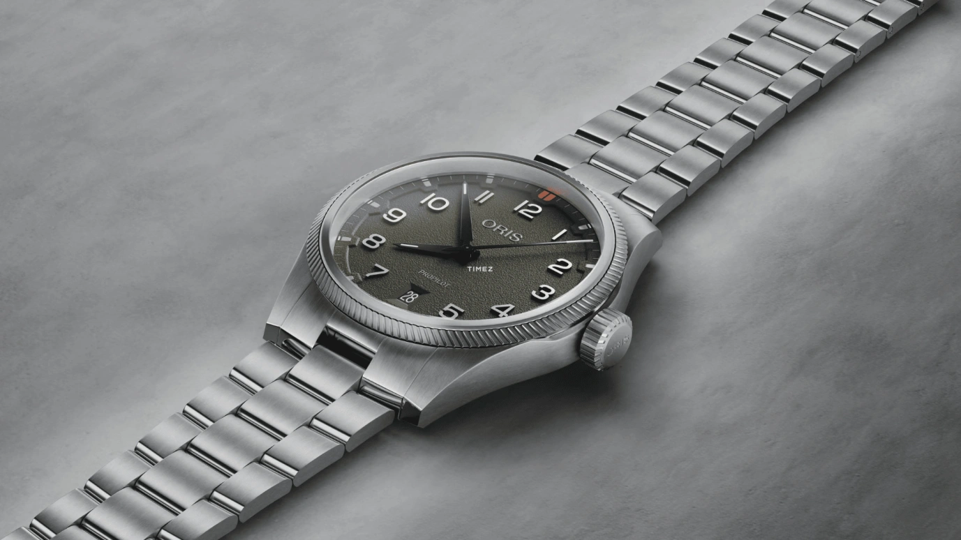 Oris,ProPilot 41mm,41mm,Stainless Steel,Green,Automatic,Day,41hours,01 733 7805 4167,01 733 7805 4167-07 8 20 04LC